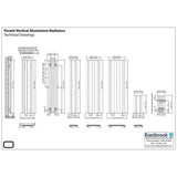 Eastbrook Panel Radiator Eastbrook Peretti Straight Vertical Aluminium Radiator in Matt Anthracite