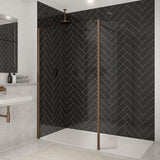 Merlyn Wetroom Panel Brushed Bronze / 300mm Merlyn 8mm Wet Room Swivel Panel