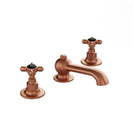 Vado 3 Tap Hole Basin Set Brushed Bronze/Black Booth & Co. Axbridge Crosshead  3 Hole Basin Mixer Tap with Pop-Up Waste