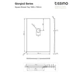 Tissino Rectangle Shower Tray Tissino Giorgio2 Rectangle Shower Tray in White Slate