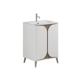 Crosswater Floor Standing Vanity Unit Crosswater Tambour 600mm Floor Standing Two Door Vanity Unit with Basin or Worktop