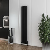 Eastbrook Panel Radiator 1800 x 280mm Eastbrook Guardia Straight Vertical Aluminium Radiator in Matt Black