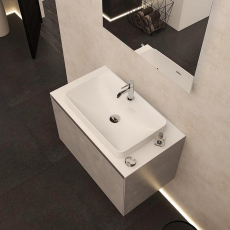Imex Wall Mounted Vanity Unit Imex Arco Wall Hung 800mm Single Drawer Vanity Unit with Worktop and Inset Basin