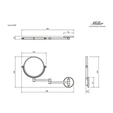 Miller Cosmetic and Shaving Mirror Miller Signature Wall Mounted Round Extendable Magnifying Mirror