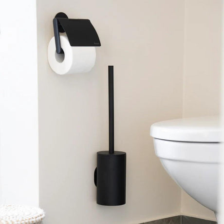Smedbo Toilet Brush Matt Black Smedbo Dot Self-Adhesive Wall Mounted Toilet Brush and Holder