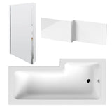 Aquarius Bathrooms L-Shaped Shower Bath Aquarius Urbano L-Shape Square Shower Bath Pack with Screen and Panel