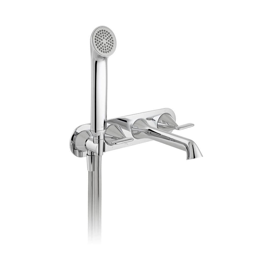 VADO Wall Mounted Bath Tap Vado Arrondi Wall Mounted Thermostatic Bath Shower Mixer Tap with Lever Handles in Chrome