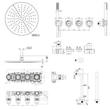 UK Bathroom Store Concealed Shower Set Crosswater Module Shower Set 8 - 2 Outlet with Pencil Handset and Overhead Shower
