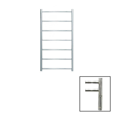 JIS Ladder Rail Polished Chrome / Electric Only with Cylindrical Adjustable Element JIS Sussex Pevensey Vertical Stainless Steel Heated Towel Rail