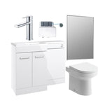 Aquarius Vanity Unit Suite White / Left Hand Aquarius Urbano Premium 1000mm Vanity Unit  Suite (with Back to Wall Toilet)