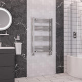 Eastbrook Ladder Rail Eastbrook Wendover Curved Vertical Heated Towel Rail - 1000mm x 600mm in Chrome