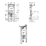 Geberit Concealed Cistern Geberit Duofix Alpha Wall Hung Cistern and Frame 1120mm