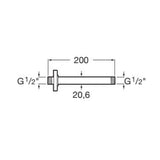 Roca Fixed Shower Arm Roca Ceiling Mounted 200mm Shower Arm