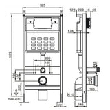 Imex Wall Hung WC Frame Imex Adjustable 1070-1270mm Wall Mounted Frame and Cistern with Stainless Steel Flush Plate