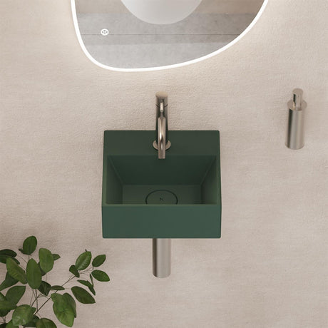 Crosswater Cloakroom Basin Green Matt / 300 x 300mm Crosswater Beck Cloakroom Basin with Waste