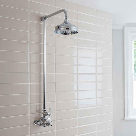 Crosswater Exposed Shower Set Crosswater Belgravia Thermostatic Shower Kit with Exposed Valve and Fixed Shower Head in Chrome