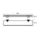 Eastbrook Shelf Eastbrook Catania Glass Shelf in Matt Black with Brushed Brass