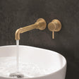 Crosswater Wall Mounted Basin Tap Unlacquered Brushed Brass Crosswater MPRO Industrial 2 Hole Wall Mounted Basin Mixer Tap