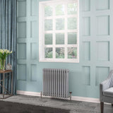 Eastbrook Column Radiator 600 x 608 / Dual Fuel Eastbrook Rivassa Traditional 3 Column Radiator in Chrome Effect