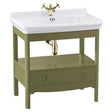 Burlington Floor Standing Vanity Unit Carlyle Green / 3 Hole Burlington Guild Floor Standing 850mm Vanity Unit with Basin