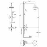 JTP Exposed Shower Set JTP Grosvenor Exposed Thermostatic Traditional Shower Set With Fixed Shower Head and Handset