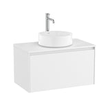 Roca Wall Mounted Vanity Unit Matt White Roca Ona 800mm Wall Mounted One Drawer Vanity Unit with Countertop