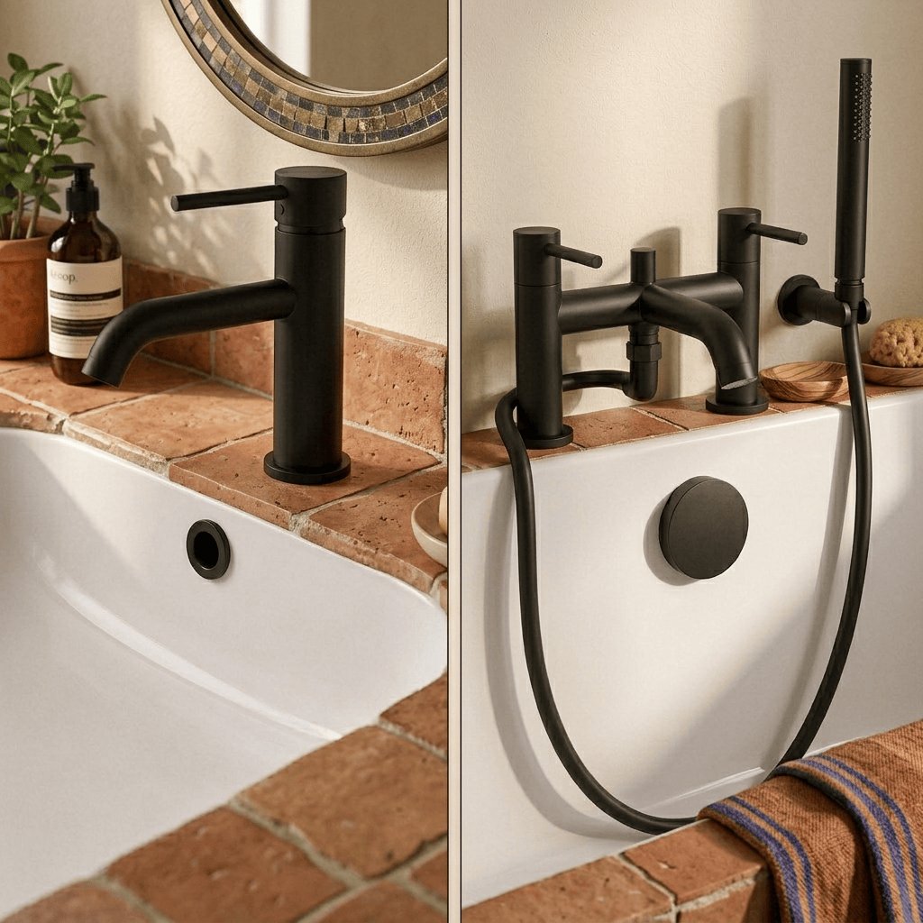 Aquarius Bathrooms Bath Shower Mixer Aquarius RF-Series Complete Bath and Basin Brassware Pack with Basin Tap, Bath and Shower Mixer and Wastes