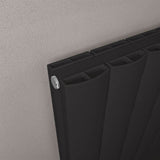 Eastbrook Panel Radiator Eastbrook Guardia Straight Vertical Aluminium Radiator in Matt Black