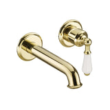 JTP Wall Mounted Basin Tap Polished Gold JTP Grosvenor Single Lever Wall Mounted Basin Mixer Tap