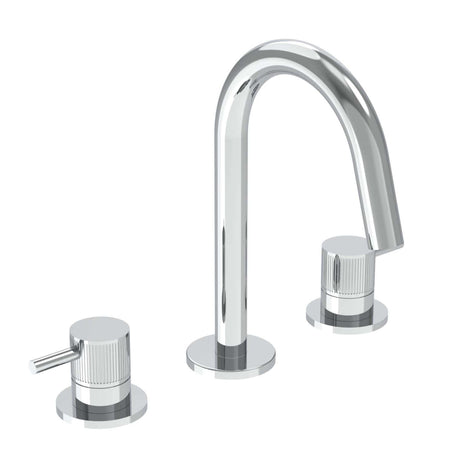 Saneux Tall Basin Tap Chrome / Fluted Saneux Cos 3 Hole Deck Mounted Basin Mixer Tap