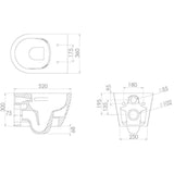 Saneux Wall Hung Toilet Saneux Uni Wall Hung Rimless Toilet with Soft Close Seat