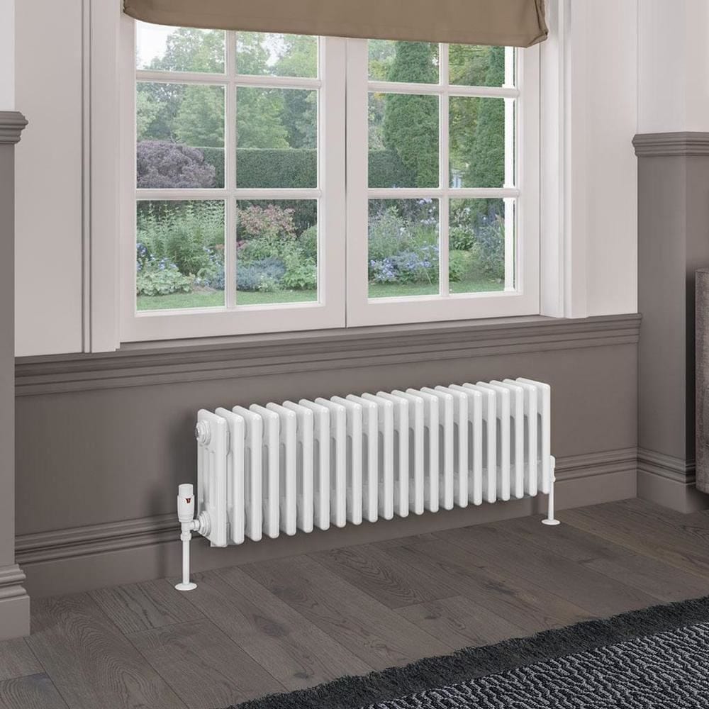 Eastbrook 300 x 1010 / Central Heating Eastbrook Rivassa Traditional 4 Column Radiator in Gloss White