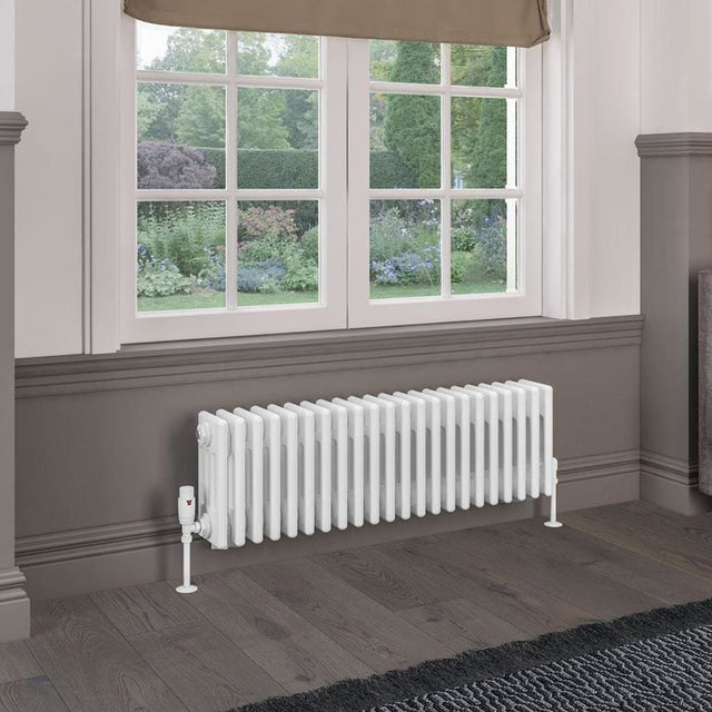 Eastbrook 300 x 1010 / Central Heating Eastbrook Rivassa Traditional 4 Column Radiator in Gloss White
