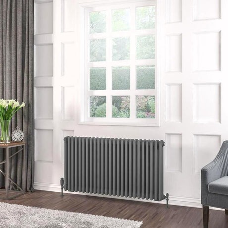 Eastbrook Rivassa Traditional 3 Column Radiator in Matt Anthracite