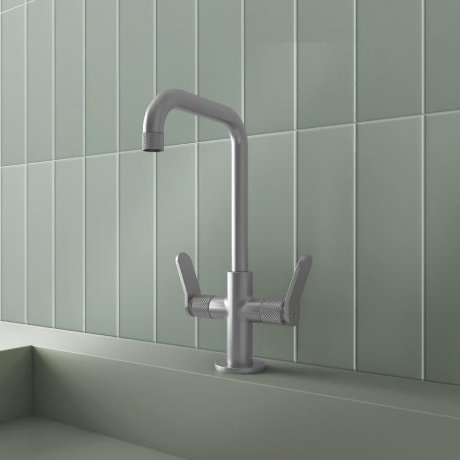 Crosswater Mono Basin Tap Brushed Metallic Crosswater Calix Dual Control Basin Tap