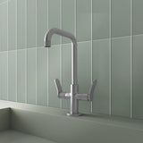 Crosswater Mono Basin Tap Brushed Metallic Crosswater Calix Dual Control Basin Tap