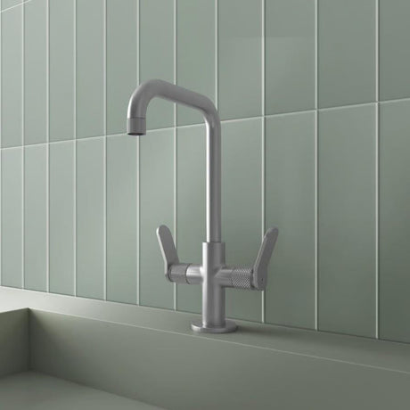 Crosswater Mono Basin Tap Brushed Metallic Crosswater Calix Dual Control Basin Tap