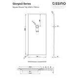 Tissino Rectangle Shower Tray Tissino Giorgio2 Rectangle Shower Tray in White Slate