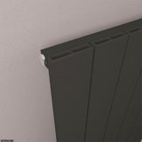 Eastbrook Panel Radiator Eastbrook Rosano Straight Horizontal Aluminium Radiator  in Matt Black