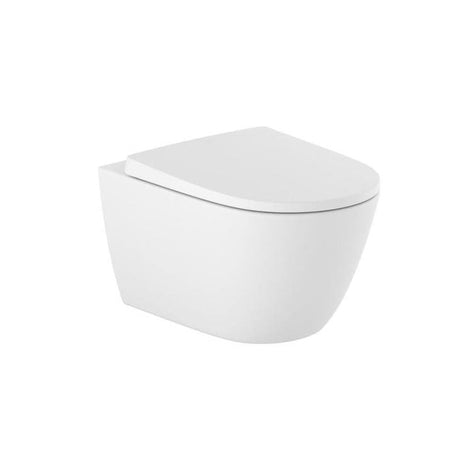 Roca Wall Hung Toilet Roca Ona Wall Hung Toilet with Soft Close Supralit® Seat in Matt White