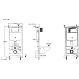 Aquarius Bathrooms Wall Hung Toilet Aquarius Urbano Rimless Wall Hung Toilet Pack with Frame, Flush Plate, Soft Closing Seat and Hinge Covers