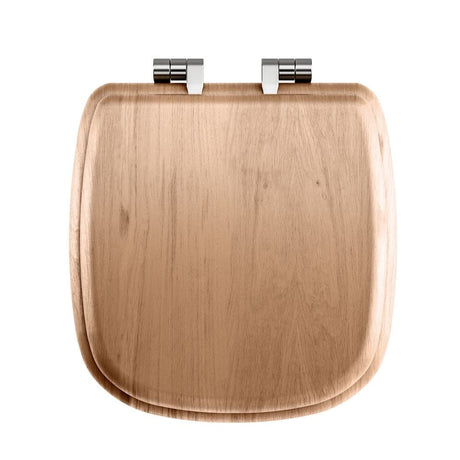 Imperial Toilet Seat Chrome Imperial Radcliffe Solid Wood Toilet Seat in Natural Oak with Soft Close Hinges