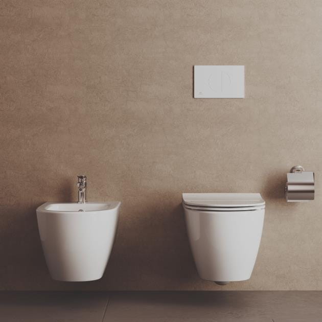 Ideal Standard Wall Hung Toilet Ideal Standard i.life O Wall Hung Rimless Toilet with HydroTwist Flush and Soft Close Seat