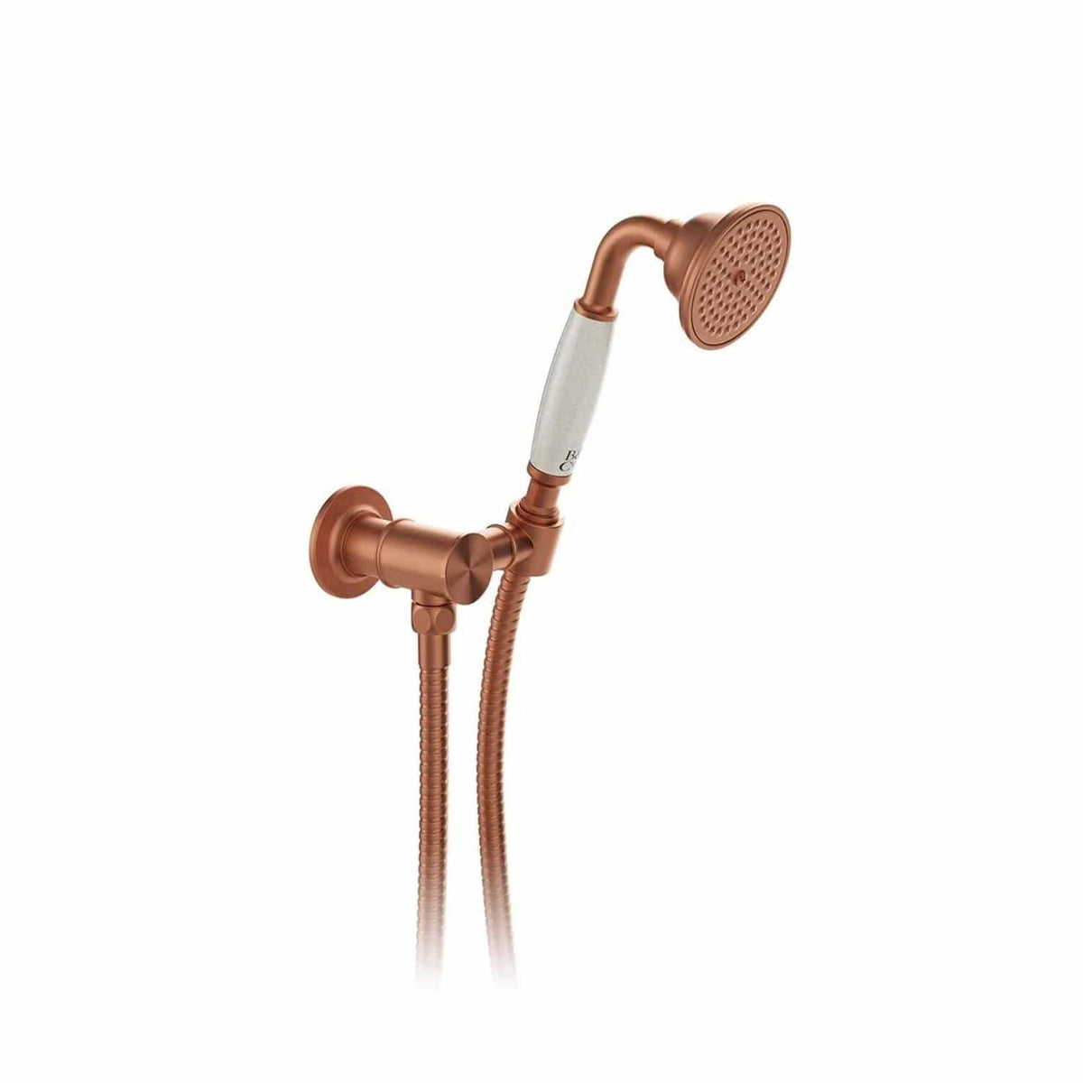 Vado Shower Handset Brushed Bronze/Crackled White Booth & Co. Axbridge Single Function Shower Handset with Hose, and Intergrated Outlet and Bracket