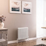 Eastbrook Column Radiator 600 x 623 / Dual Fuel Eastbrook Rubano Straight Horizontal Traditional Column Radiator in Gloss White