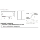 Merlyn Bath Screen Merlyn 2 Panel Curved Bathscreen with HydraSEAL Technology