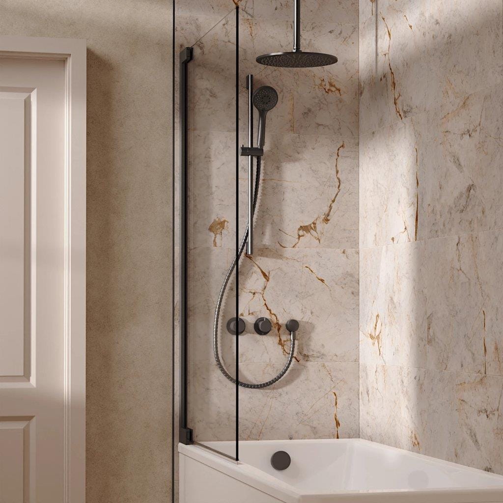 UK Bathroom Store Concealed Shower Set Crosswater Module Shower Set 7 - 3 Outlet with Riser Rail Kit, Overhead Shower and Overflow Bath Filler
