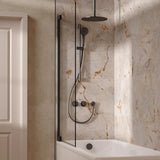 UK Bathroom Store Concealed Shower Set Crosswater Module Shower Set 7 - 3 Outlet with Riser Rail Kit, Overhead Shower and Overflow Bath Filler