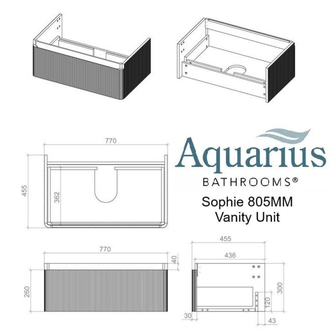 Aquarius Bathrooms Wall Mounted Vanity Unit Aquarius Sophie Wall Hung One Drawer Vanity Unit with 1 Tap Hole Basin