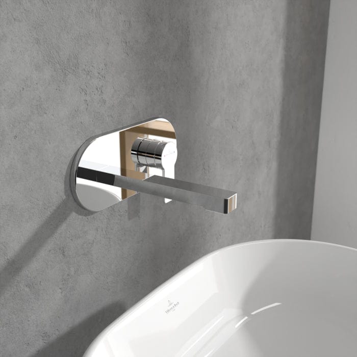 Villeroy & Boch Wall Mounted Basin Tap Villeroy & Boch Architectura Wall Mounted Single Lever Basin Mixer Tap with Pop Up Waste in Chrome